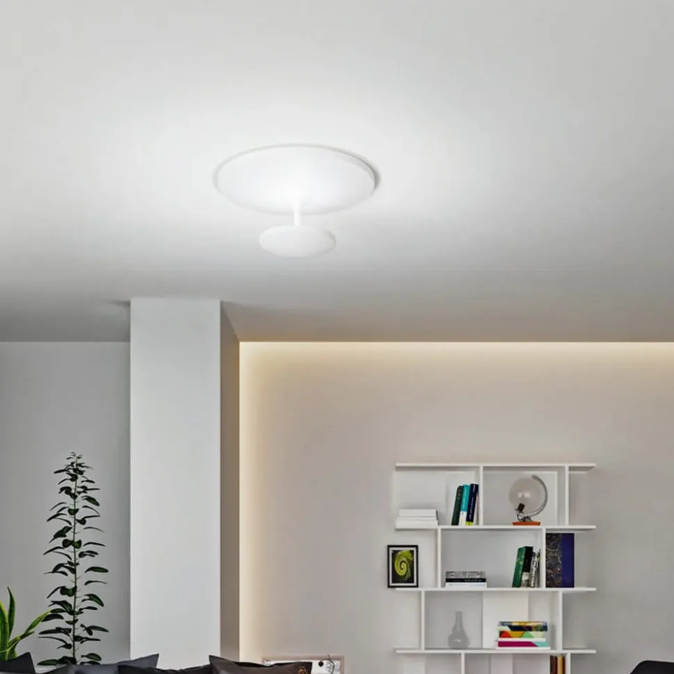 LED-loftlampe Conrad, hvid, Ø 50 cm, metal, dæmpbar