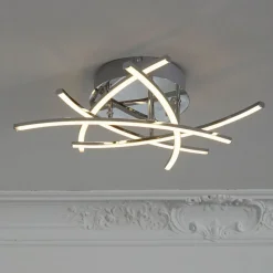 LED-loftlampe Cross tunable white, 5 lys, krom