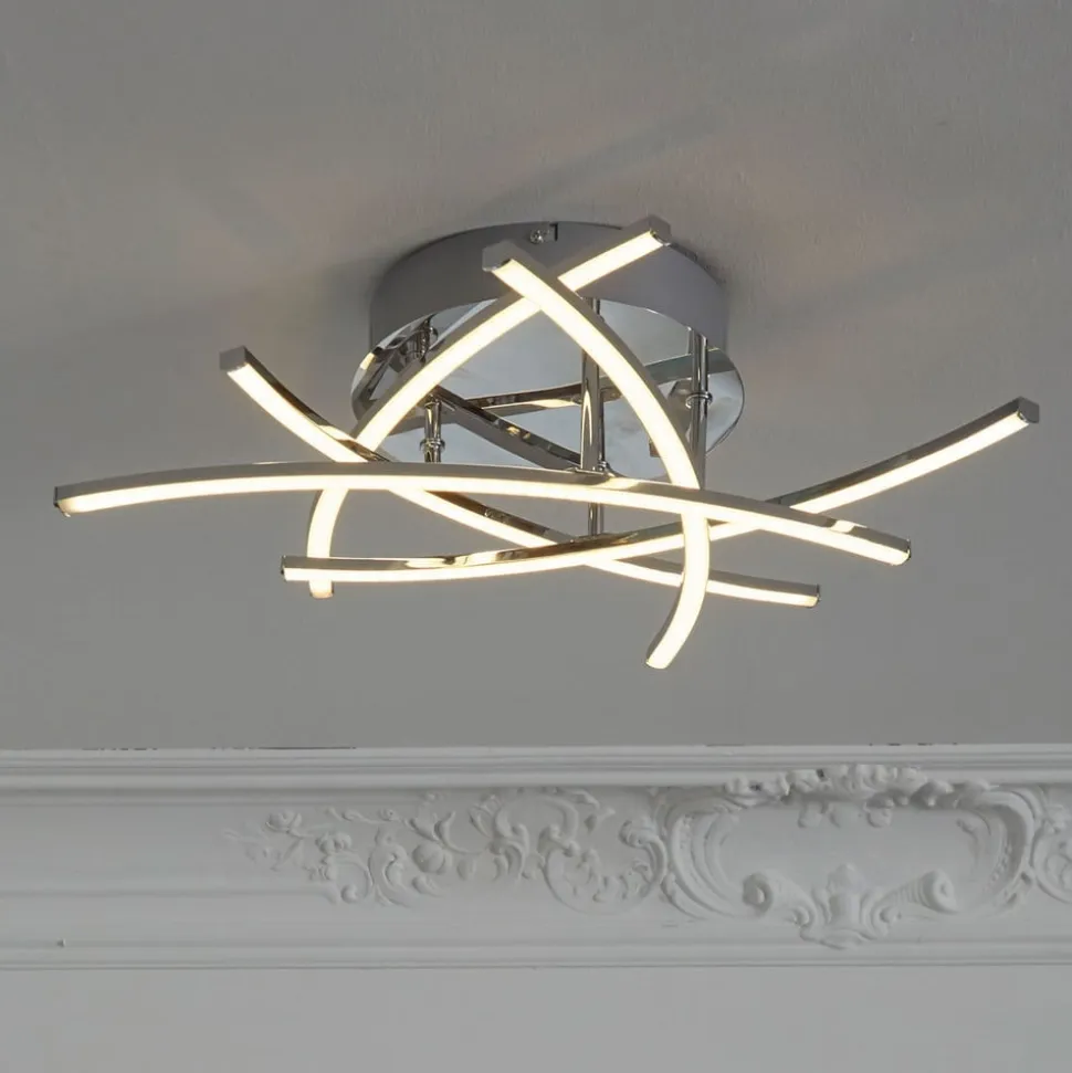 LED-loftlampe Cross tunable white, 5 lys, krom