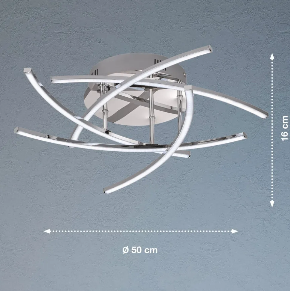 LED-loftlampe Cross tunable white, 5 lys, krom