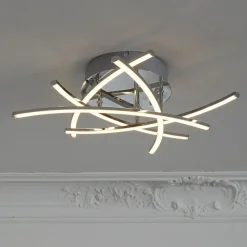 LED-loftlampe Cross tunable white, 5 lys, krom