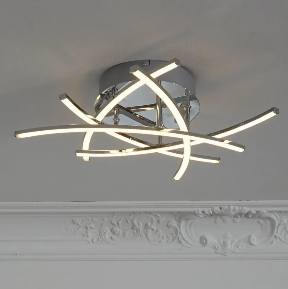 LED-loftlampe Cross tunable white, 5 lys, krom