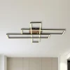 LED-loftlampe Dakari, længde 80 cm, sort/træ, 3 lyskilder.