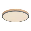 LED-loftlampe Doro, Ø 60 cm, mørk grafit/træ, træ, CCT