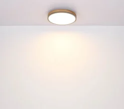 LED-loftlampe Doro, Ø 60 cm, mørk grafit/træ, træ, CCT