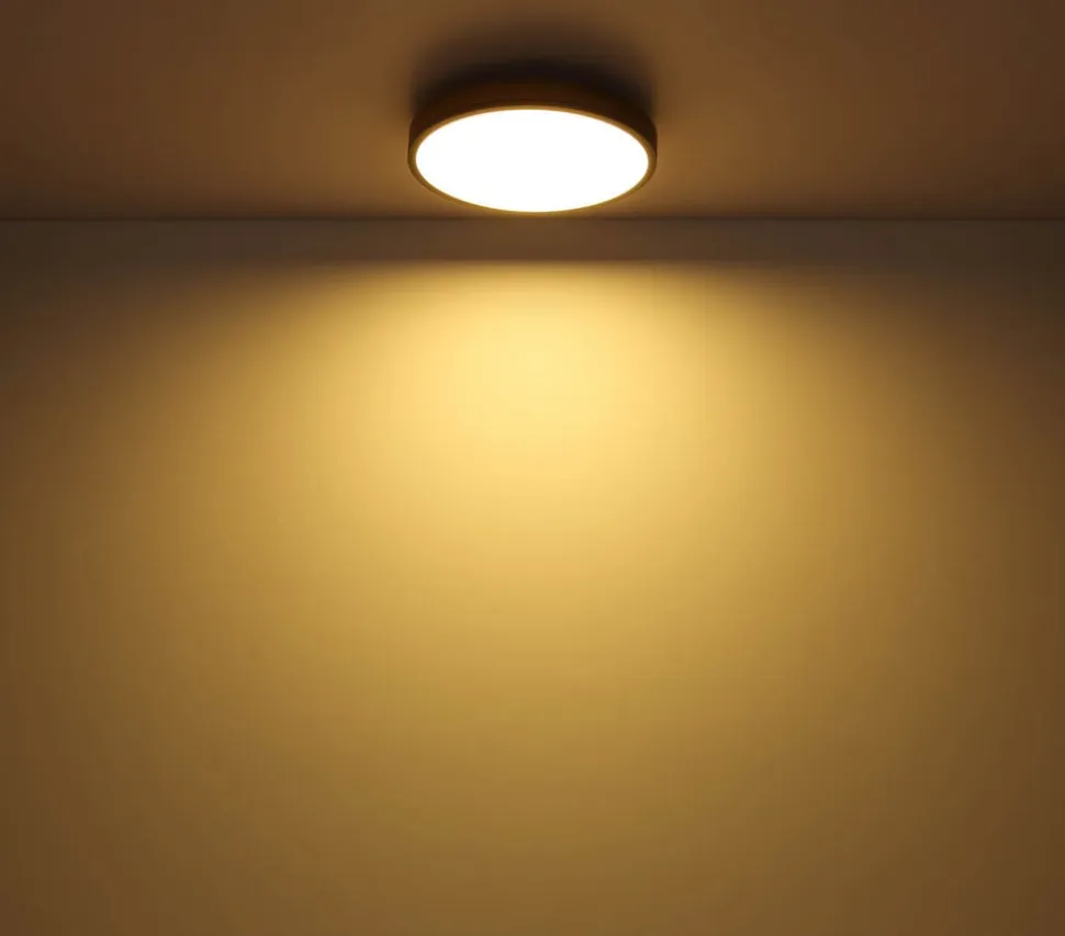 LED-loftlampe Doro, Ø 45 cm, mørk grafit/træ, træ, CCT