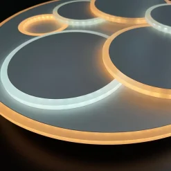 LED-loftlampe Dots, hvid, Ø 50 cm, metal/akryl, CCT