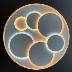 LED-loftlampe Dots, hvid, Ø 50 cm, metal/akryl, CCT