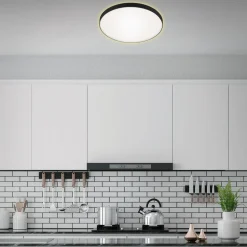 LED-loftlampe Flet med baggrundsbelysning, Ø 35,5 cm