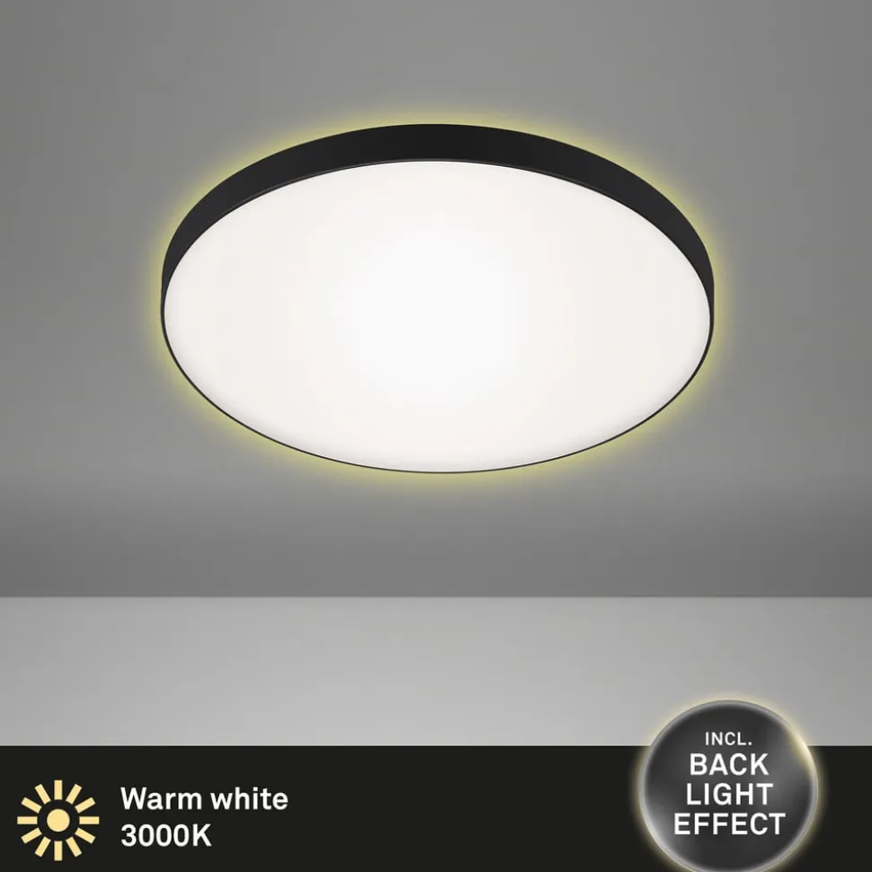 LED-loftlampe Flet med baggrundsbelysning, Ø 35,5 cm