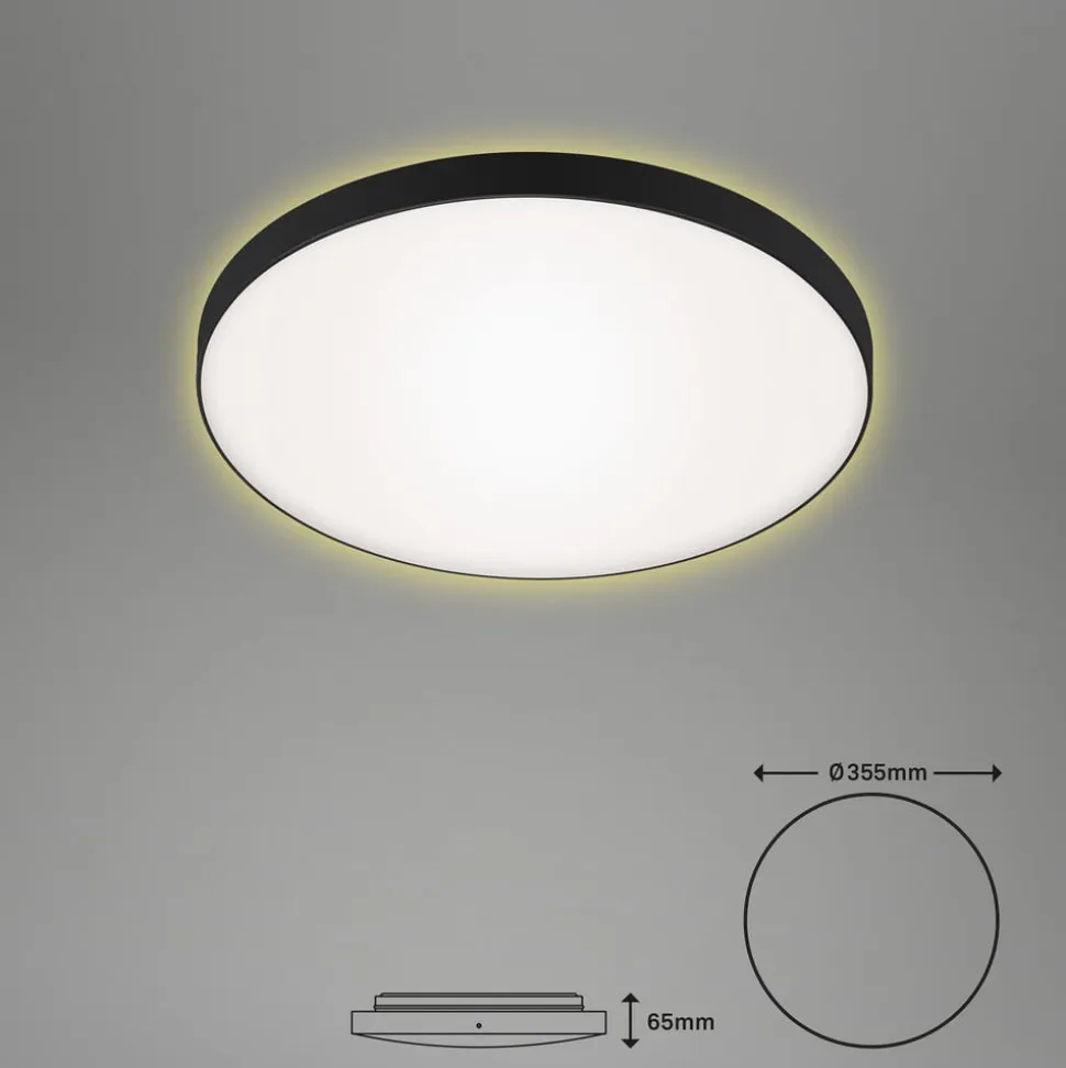 LED-loftlampe Flet med baggrundsbelysning, Ø 35,5 cm