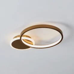 LED-loftlampe Gafares, guld, aluminium, 41 cm fjernbetjening CCT