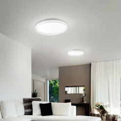 LED-loftlampe Isy, hvid, Ø 55 cm, metal, CCT, dæmpbar