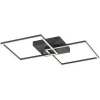 LED-loftlampe Iven, dæmpbar, sort, 53x53cm