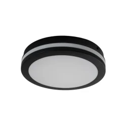 LED-loftlampe Marlon, Ø 22 cm, sort, plast, IP54