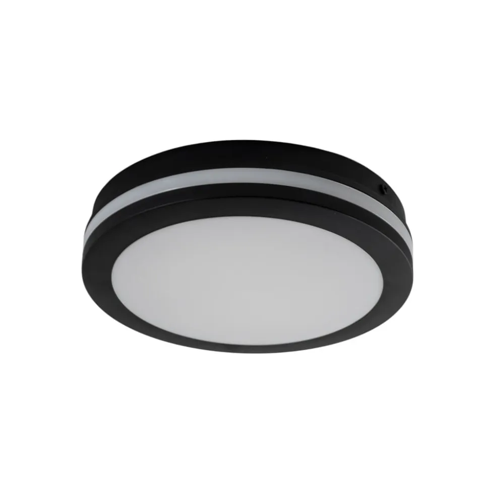 LED-loftlampe Marlon, Ø 22 cm, sort, plast, IP54