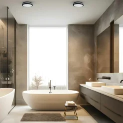 LED-loftlampe Marlon, Ø 22 cm, sort, plast, IP54