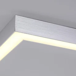 LED-loftlampe PURE Lines, 110 x 30 cm, sølv, CCT, fjernbetjening