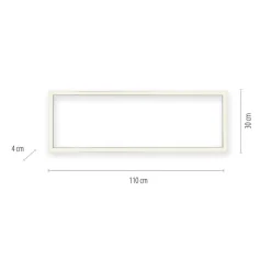 LED-loftlampe PURE Lines, 110 x 30 cm, sølv, CCT, fjernbetjening