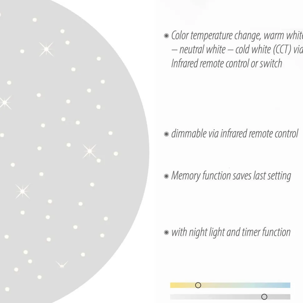 LED-loftlampe Sparkle CCT dæmpbar hvid Ø 48cm