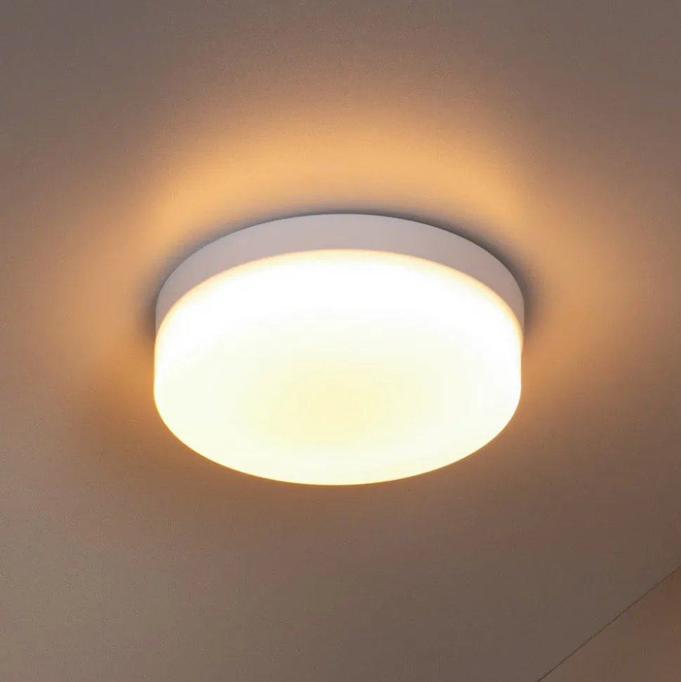 LED-loftlampe til badeværelset Biskit, hvid, Ø 23 cm, plast