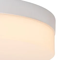 LED-loftlampe til badeværelset Biskit, hvid, Ø 23 cm, plast