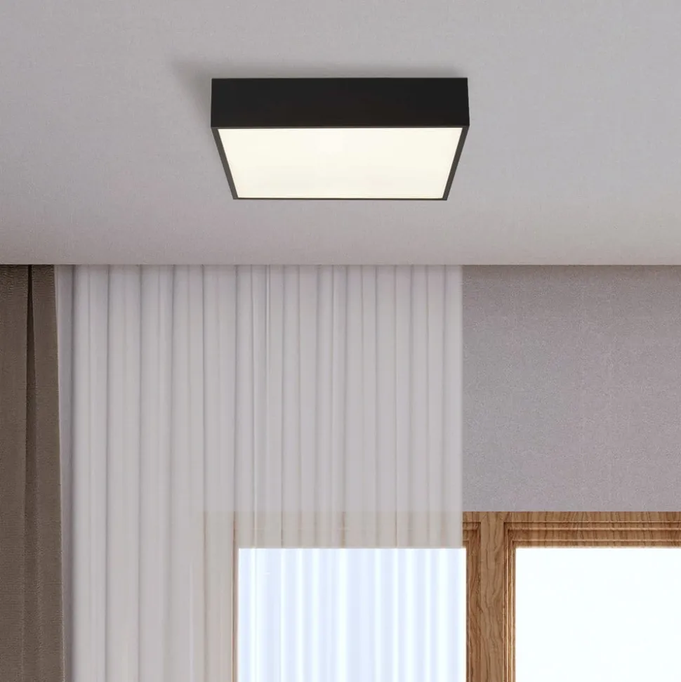LED-loftlampe til badeværelset Zeus, sort, længde 30 cm, metal