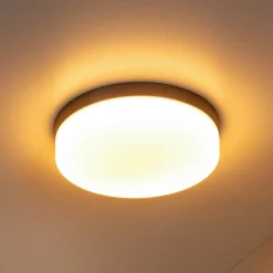LED-loftlampe til badeværelset Biskit, sort, Ø 23 cm, plast