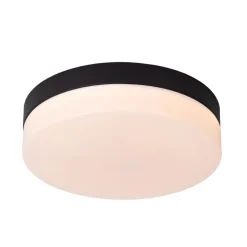 LED-loftlampe til badeværelset Biskit, sort, Ø 23 cm, plast