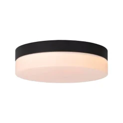 LED-loftlampe til badeværelset Biskit, sort, Ø 23 cm, plast