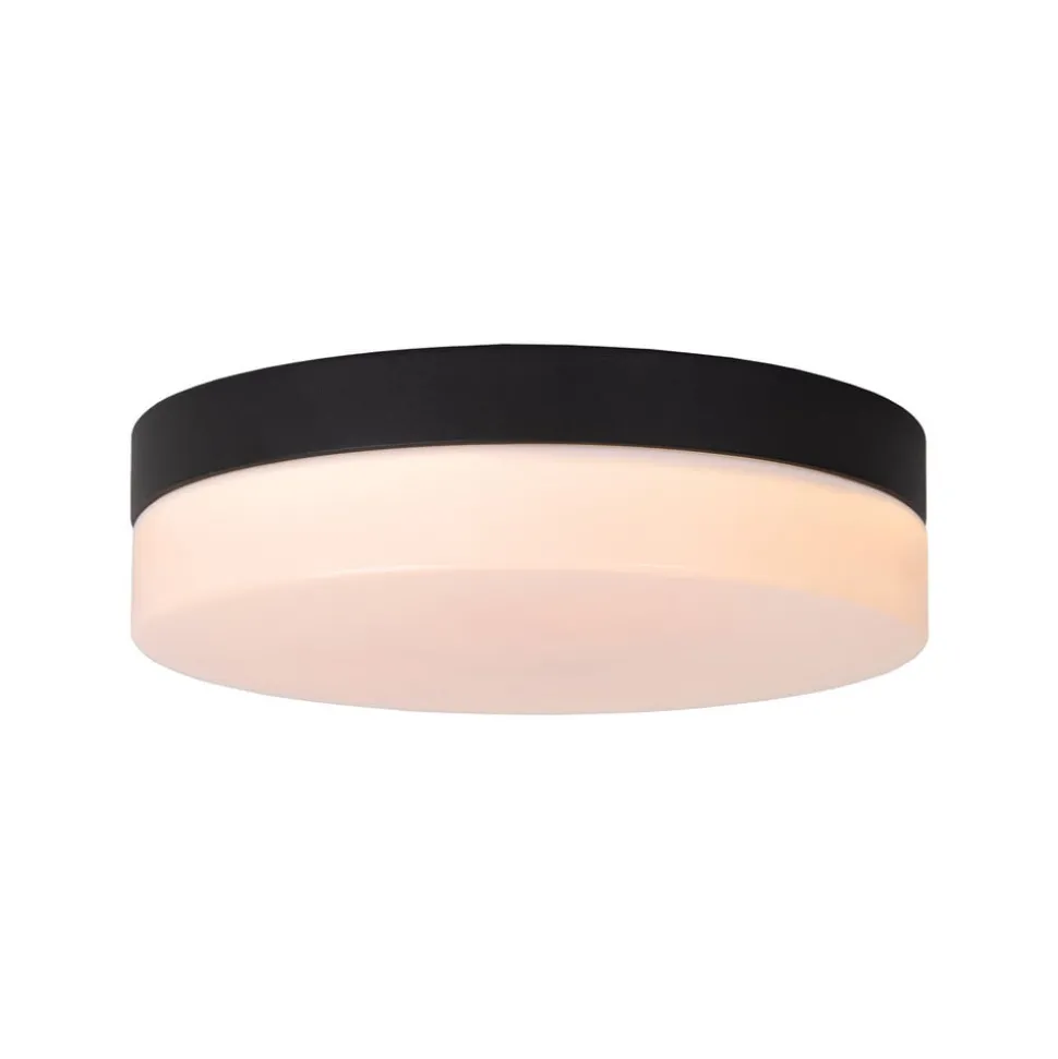LED-loftlampe til badeværelset Biskit, sort, Ø 23 cm, plast