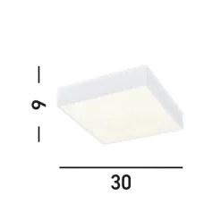 LED-loftlampe til badeværelset Zeus, hvid, længde 30 cm, metal