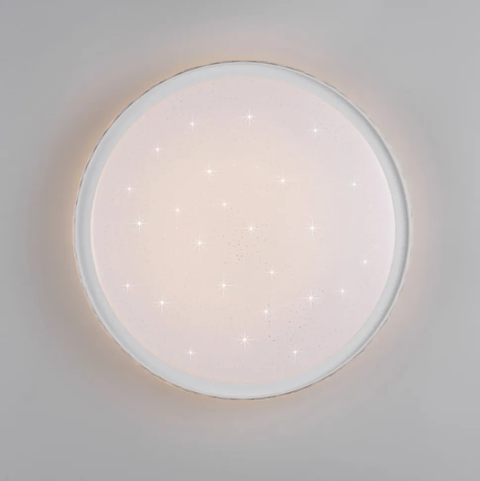 LED-loftlampe Varda, hvid, Ø 39 cm, fjernbetjening