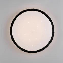 LED-loftlampe Varda, sort, Ø 39 cm, fjernbetjening