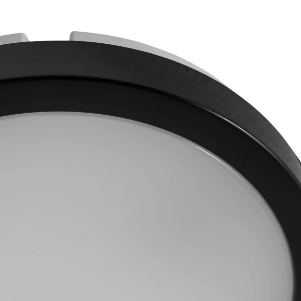 LED-loftlampe Vera, sort, plast, Ø 22 cm, IP65