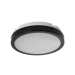 LED-loftlampe Vera, sort, plast, Ø 22 cm, IP65