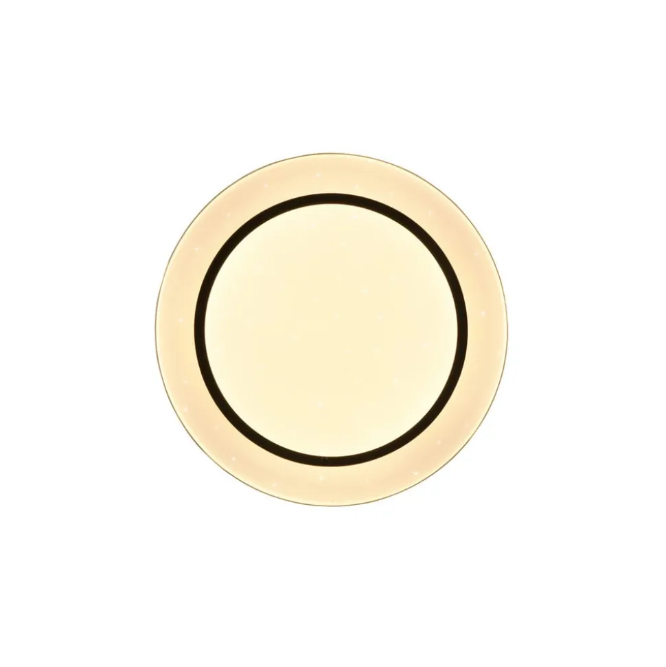 LED-loftslampe Atria, Ø 38 cm, sort, plast, CCT