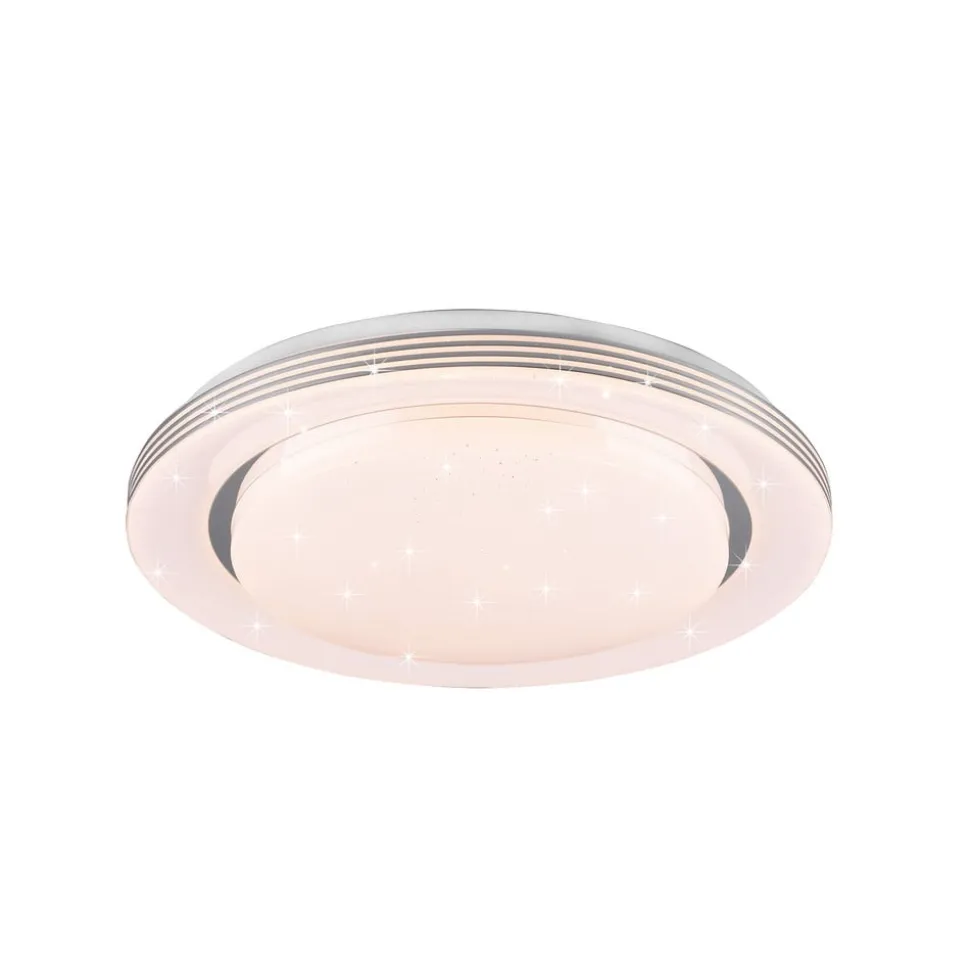 LED-loftslampe Atria, Ø 38 cm, hvid, plast, CCT