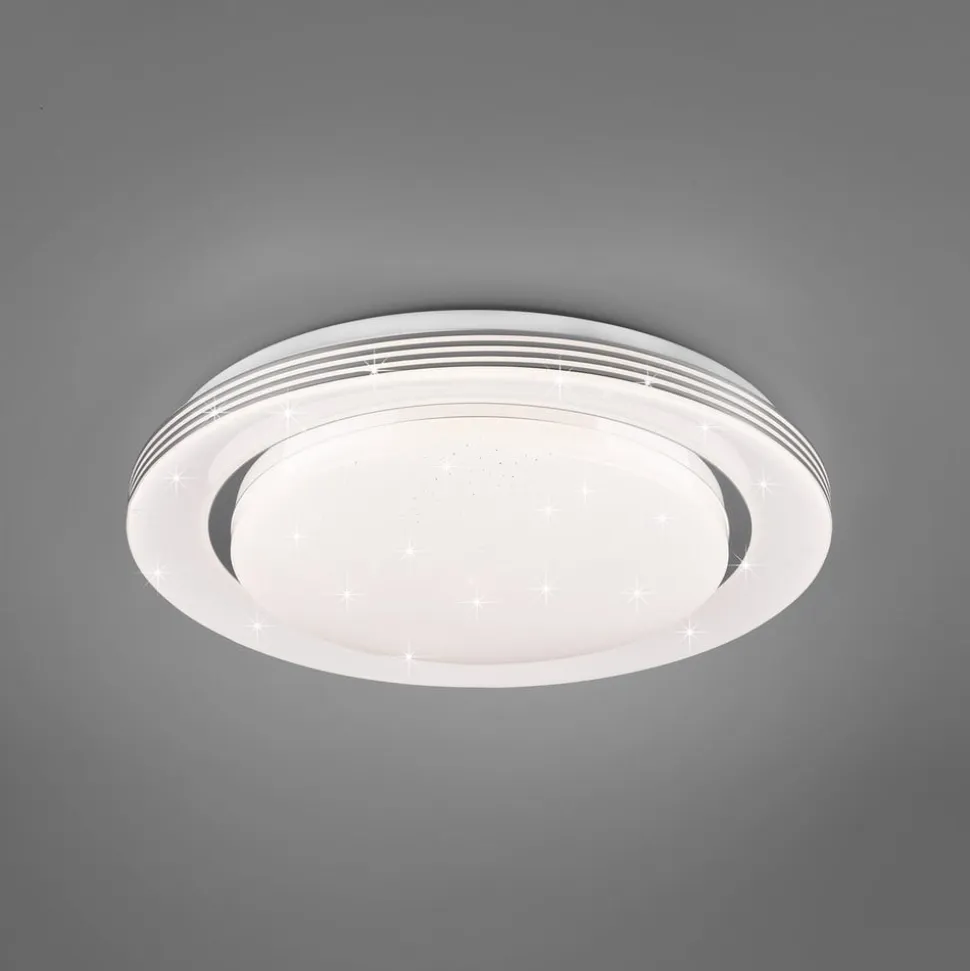 LED-loftslampe Atria, Ø 38 cm, hvid, plast, CCT