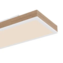 LED-loftslampe Doro, længde 80 cm, mørkt træ, træ, CCT