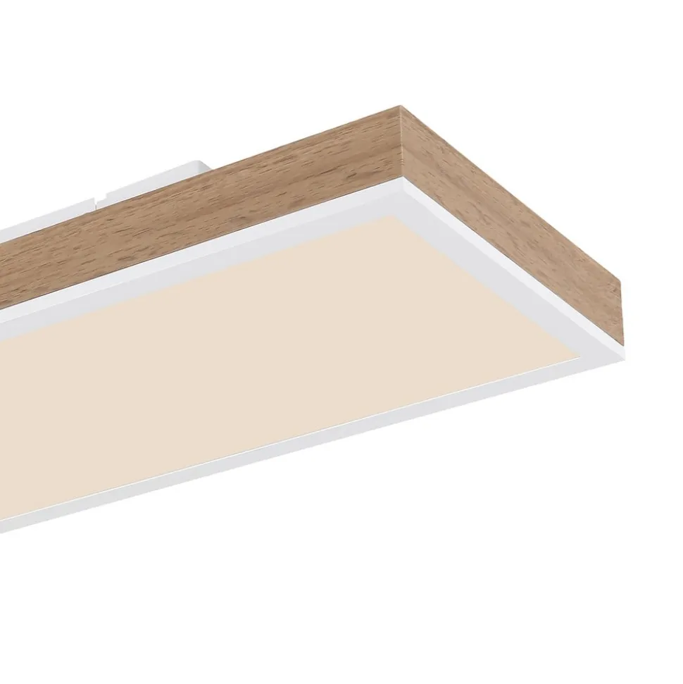LED-loftslampe Doro, længde 80 cm, mørkt træ, træ, CCT