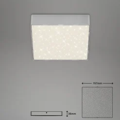 LED-loftslampe Flame Star, 15,7 x 15,7 cm sølv