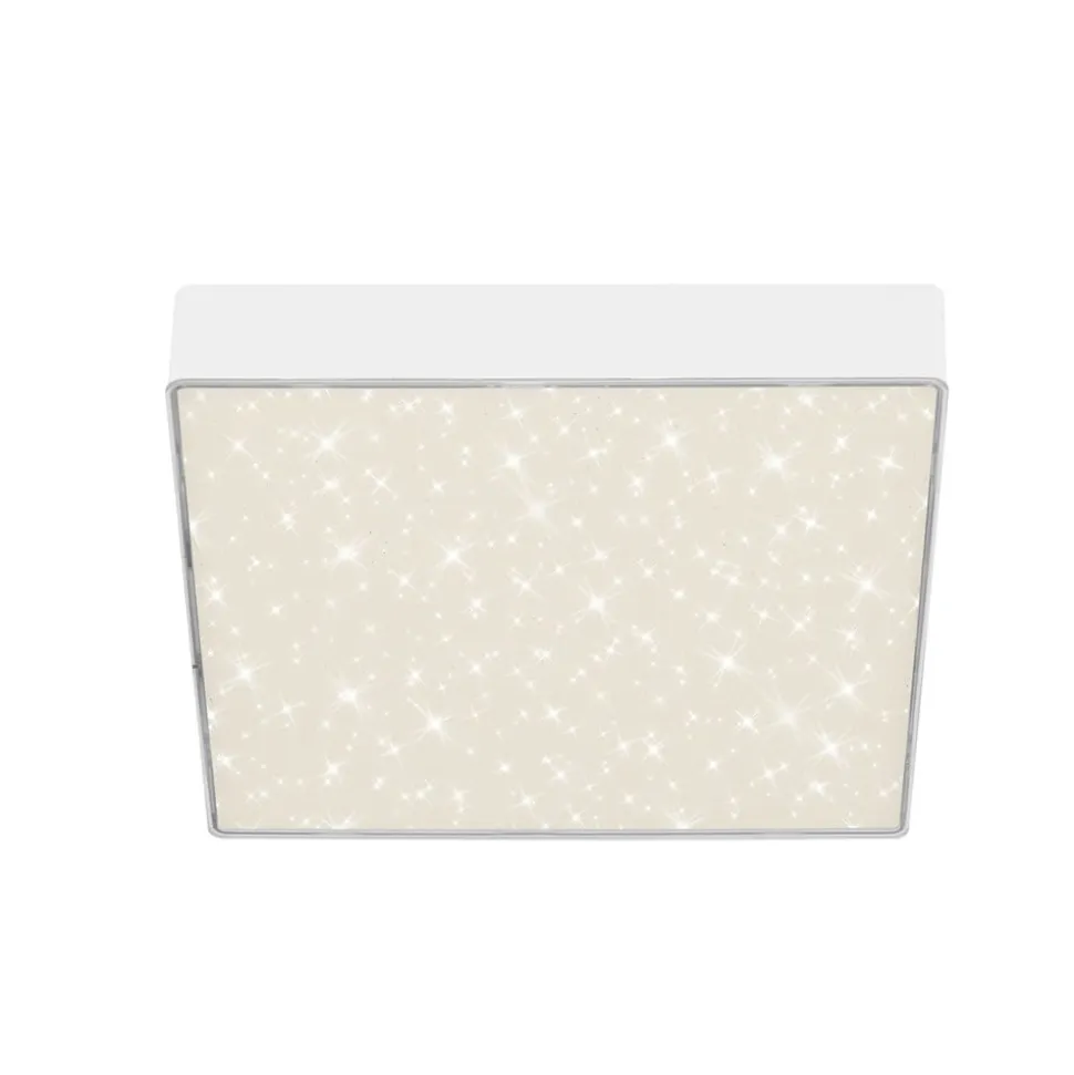 LED-loftslampe Flame Star, 21,2 x 21,2 cm hvid