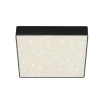 LED-loftslampe Flame Star, 21,2 x 21,2 cm sort