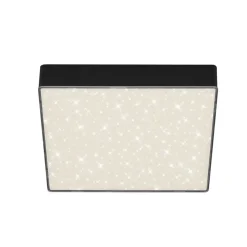 LED-loftslampe Flame Star, 21,2 x 21,2 cm sort