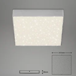 LED-loftslampe Flame Star, 21,2 x 21,2 cm sølv