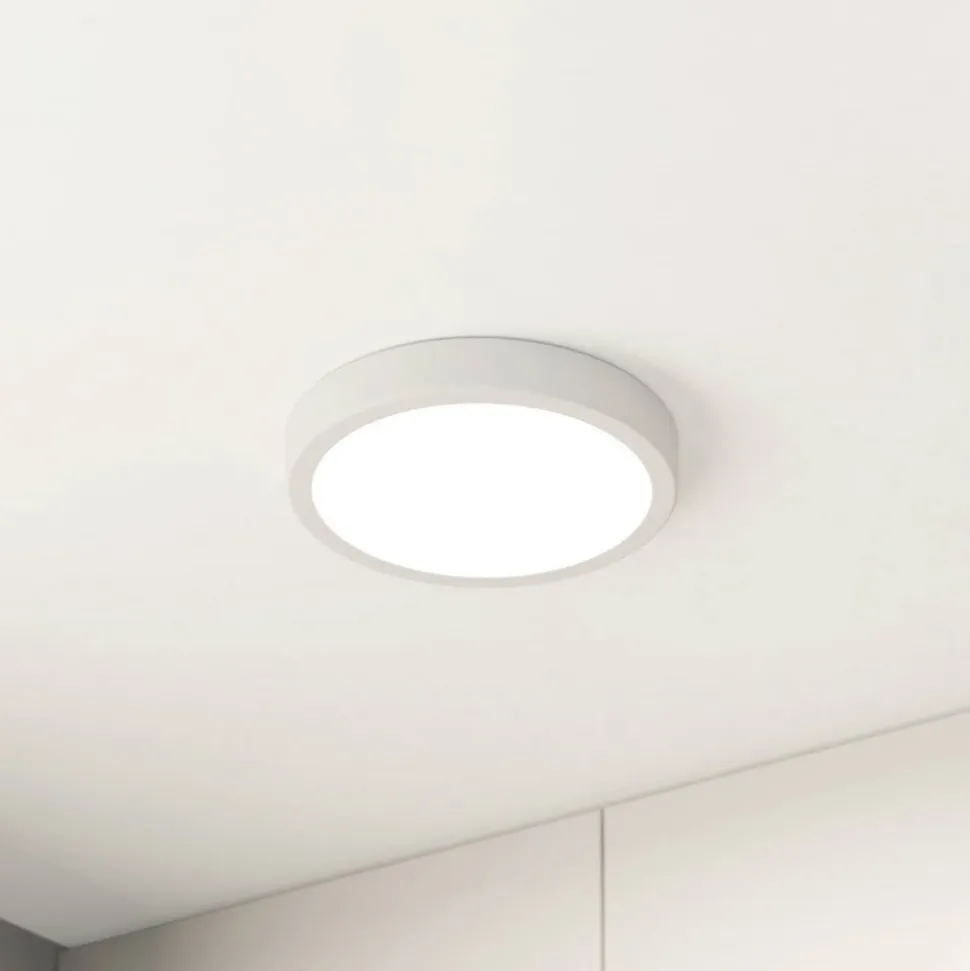 LED-loftslampe Fueva 5 IP44 3000K hvid Ø21cm