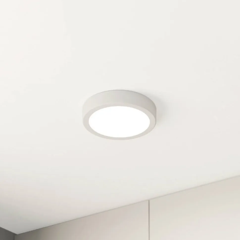 LED-loftslampe Fueva 5 IP44 3000K hvid Ø16cm