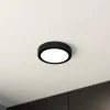LED-loftslampe Fueva 5 IP44 3000K sort Ø16cm