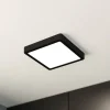 LED-loftslampe Fueva 5 IP44 3000K sort 21x21cm